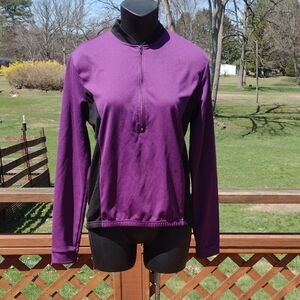 Canari Purple and Black Half Zip Long Sleeve Cycling Jersey Size Medium